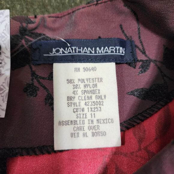 VTG 1990s Jonathan Martin Shift Dress Floral Velvet Grunge Goth Whimsigoth - Picture 3 of 7